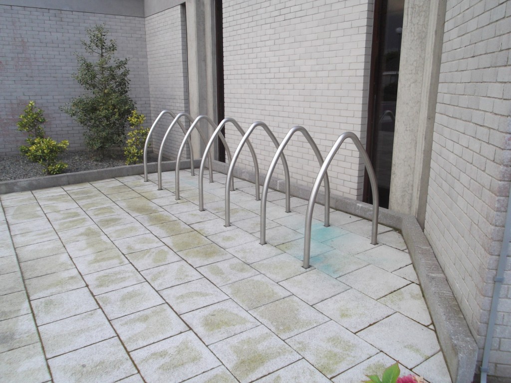 An  interesting discovery during the cycle mapping event, who knew there are  gothic  bike stand at the Back of St. Brendans church !